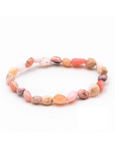 Bracelet pierres roulées Opale rose