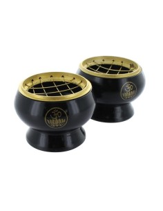 Brûle-encens noir et OM doré