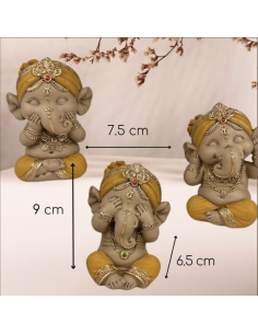 Lot de 3 Ganesh Jaune 2