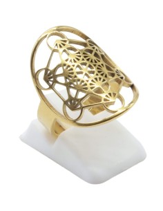 Bague Inox plaquée Or Métatron