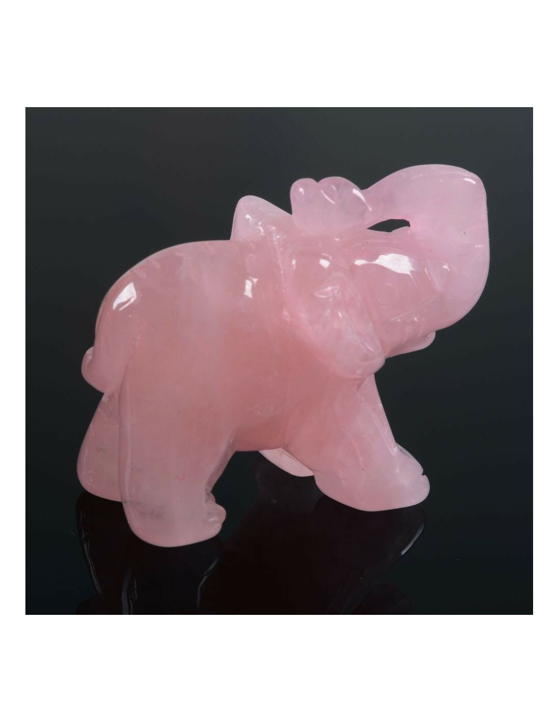 Eléphant en Quartz Rose