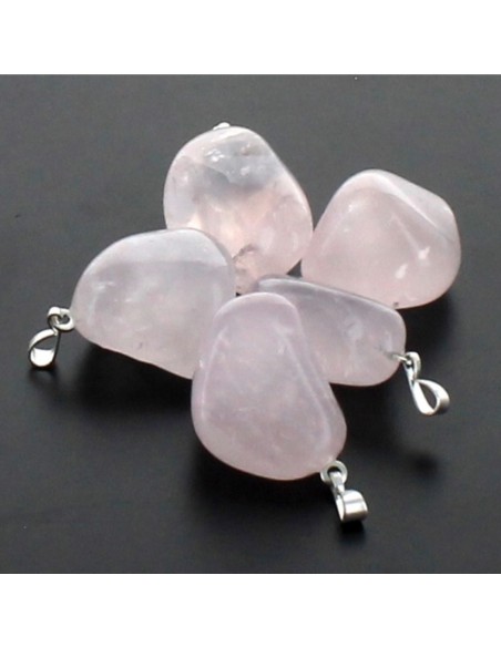 Pendentif pierre roulée - Quartz Rose Pendentif pierre roulée - Quartz Rose