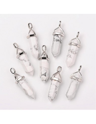 Pointe biterminée howlite Pointe biterminée howlite